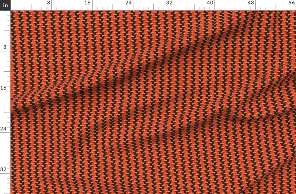 Mini Footballs of Cleveland's Famed Football Team Colors of Brown and Fabric design