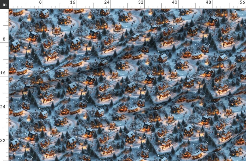 Night Before Christmas - Twilight Serenity Fabric design