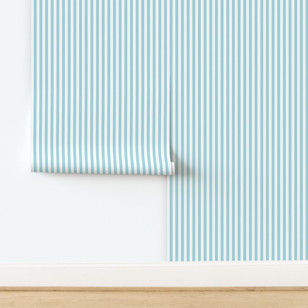 Garter Blue Sailor 1/2" Thin Stripes Wallpaper design