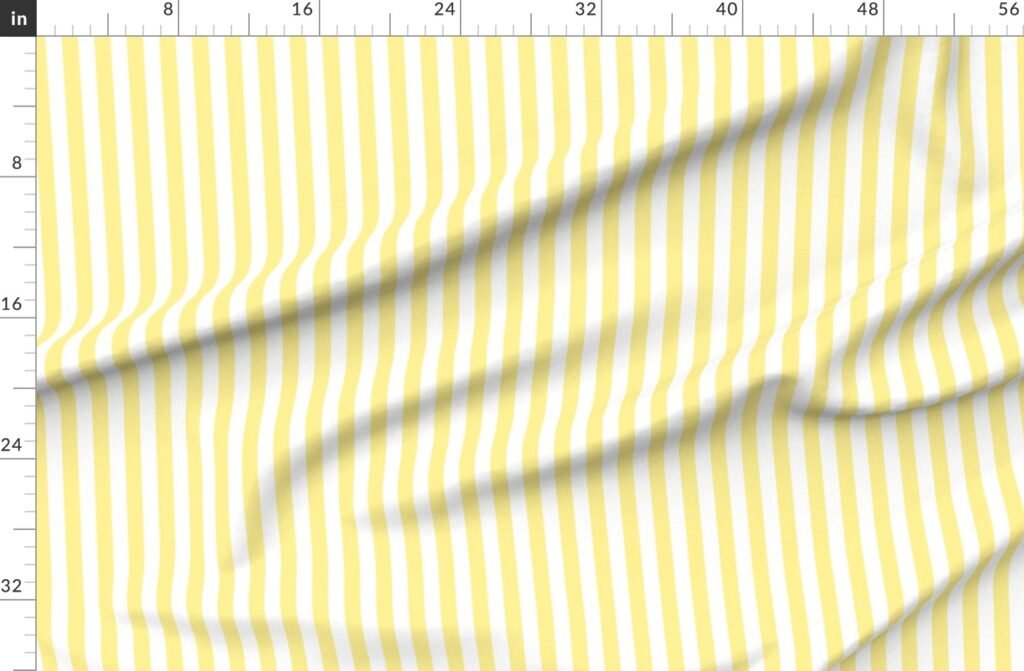 Buttermilk Yellow and White Wide Stripes Fabric design