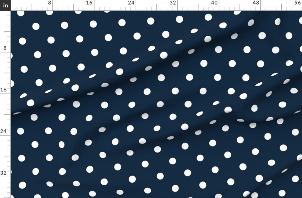 Navy and White Jumbo Dots Fabric design
