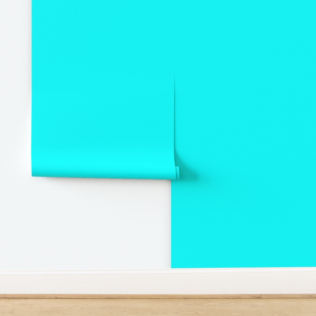 Bright Neon Aqua Blue Solid Coordinate Wallpaper design