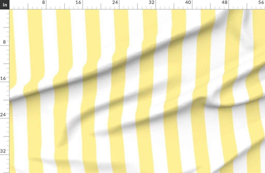Buttermilk Yellow and White 3 Inch Vertical Circus Stripes Fabric design