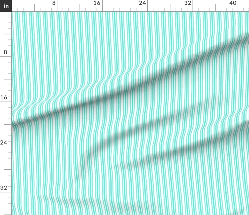Trendy Large Aqua Gift Box Pastel Aqua French Mattress Ticking Double Fabric design