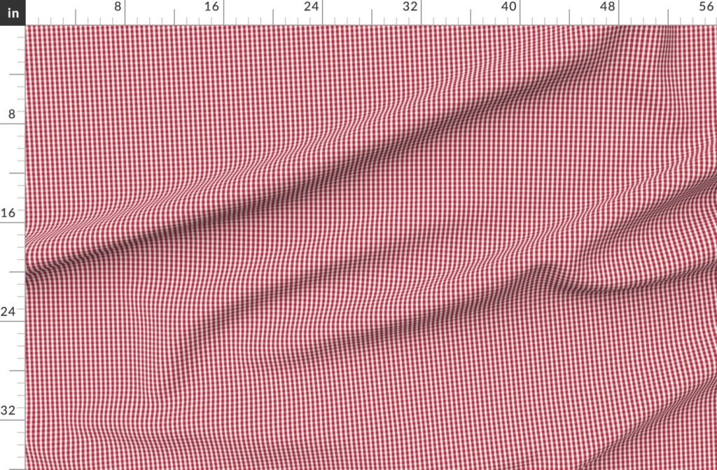 Small USA Flag Red and White Gingham Checks Fabric design