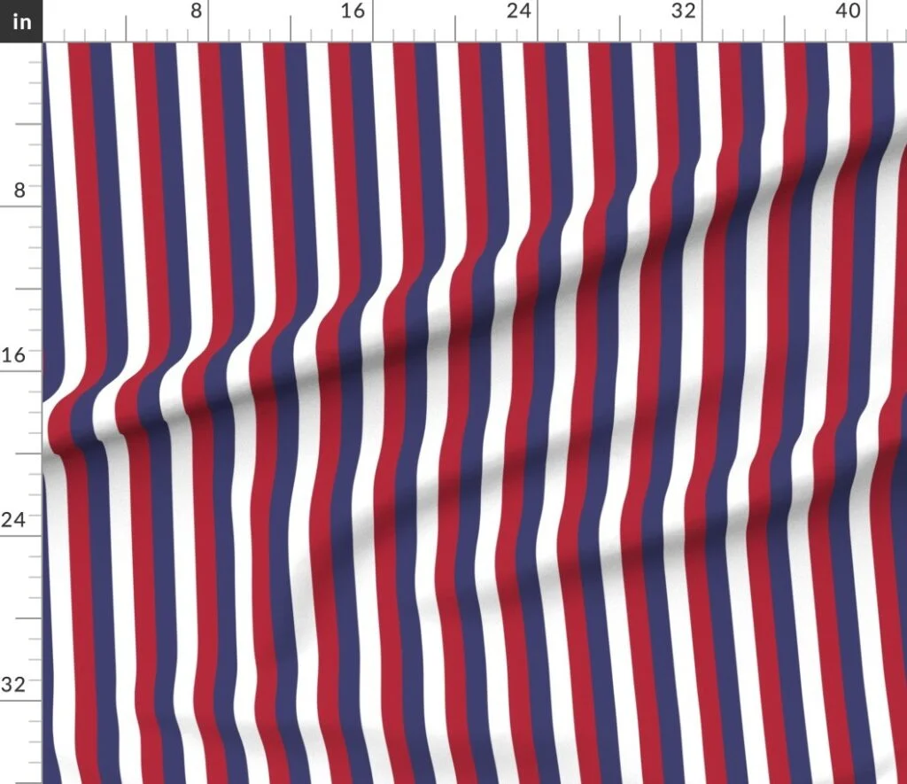 USA Vertical Flag Red White and Blue Stripes Fabric design
