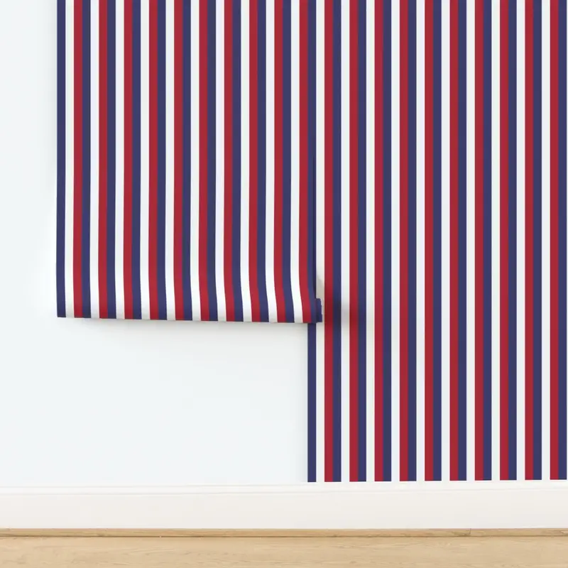 USA Vertical Flag Red White and Blue Stripes Wallpaper design