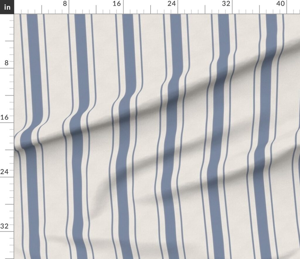 Wide Stressed Blue Denim Mattress Ticking Fabric design