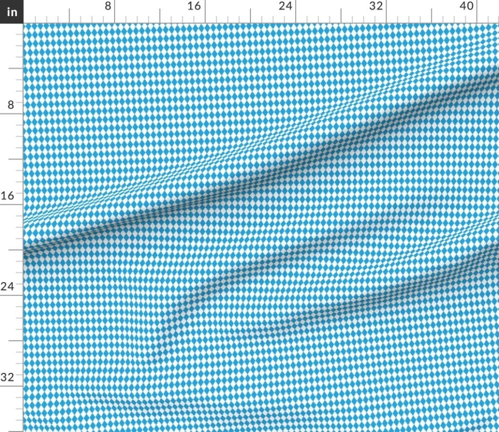 Oktoberfest Bavarian Beer Festival Blue and White 1/2 inch Diagonal Fabric design