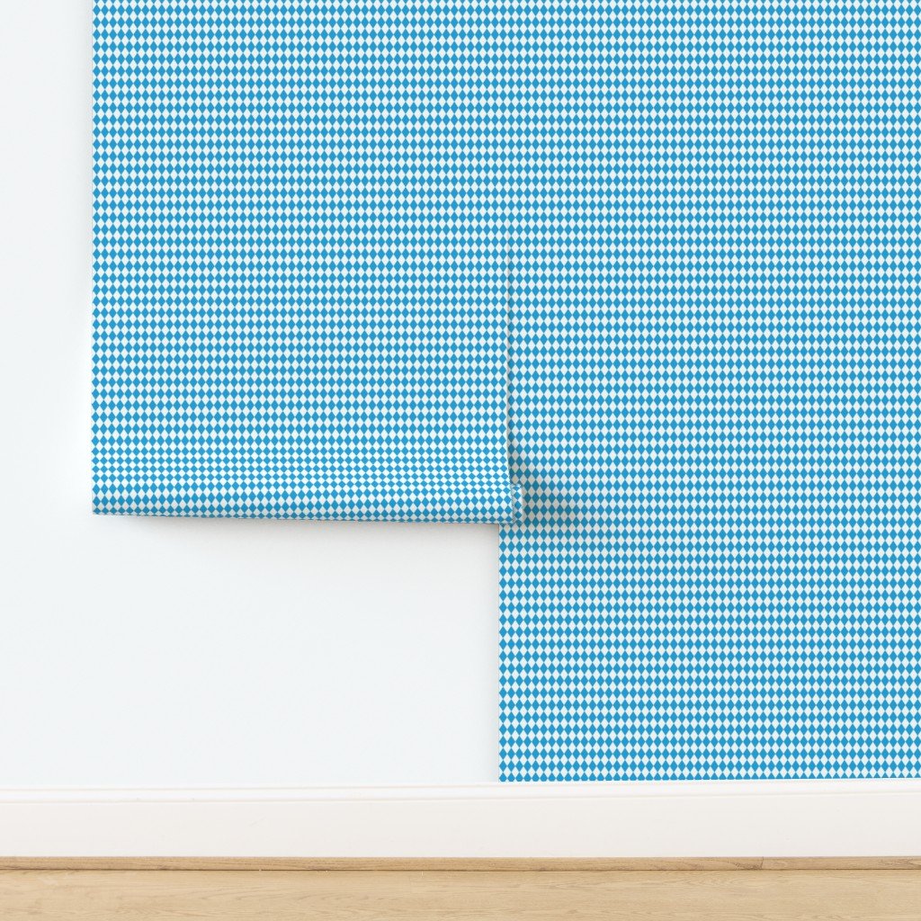 Oktoberfest Bavarian Beer Festival Blue and White 1/2 inch Diagonal Wallpaper design