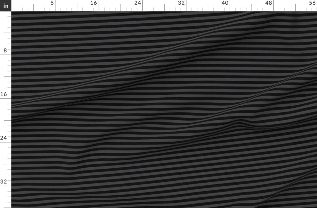 Halloween Holiday 1/2 inch Black and Shadow Grey Witch Stripes Fabric design