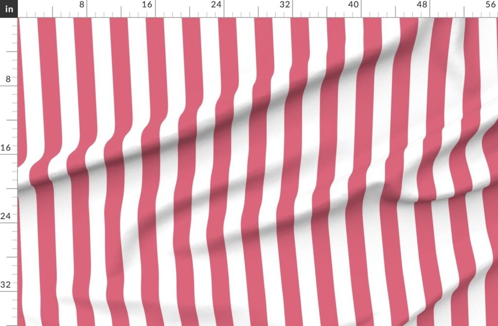 2 inch Nantucket Red and White Cabana Tent Stripes Fabric design