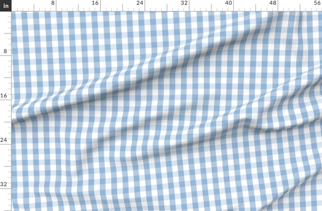 1 inch Airy Blue Gingham Check Fabric design
