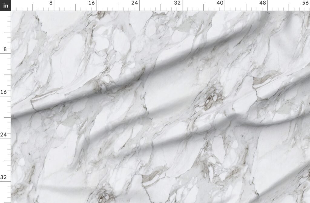 White Natural Marble - Natural Grey Veined Stone Fabric design