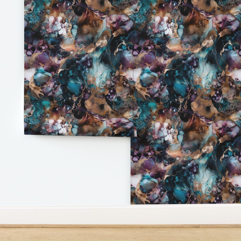 Moonstone and Gold Alcohol Ink 3 Wallpaper design