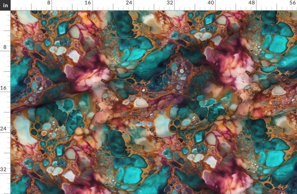 Opal Alcohol Ink 2 Fabric design
