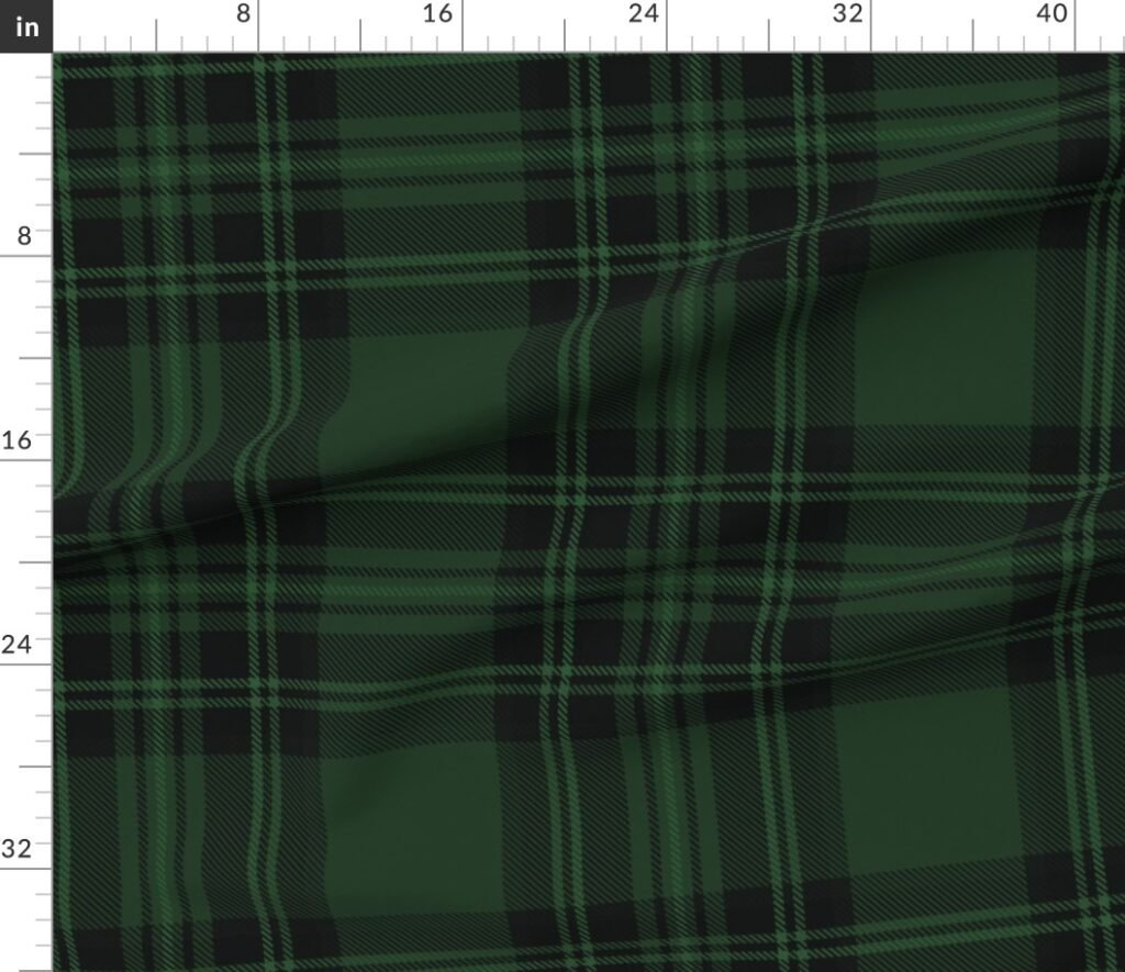 Jumbo Hunter Green Christmas Stewart Tartan Fabric design