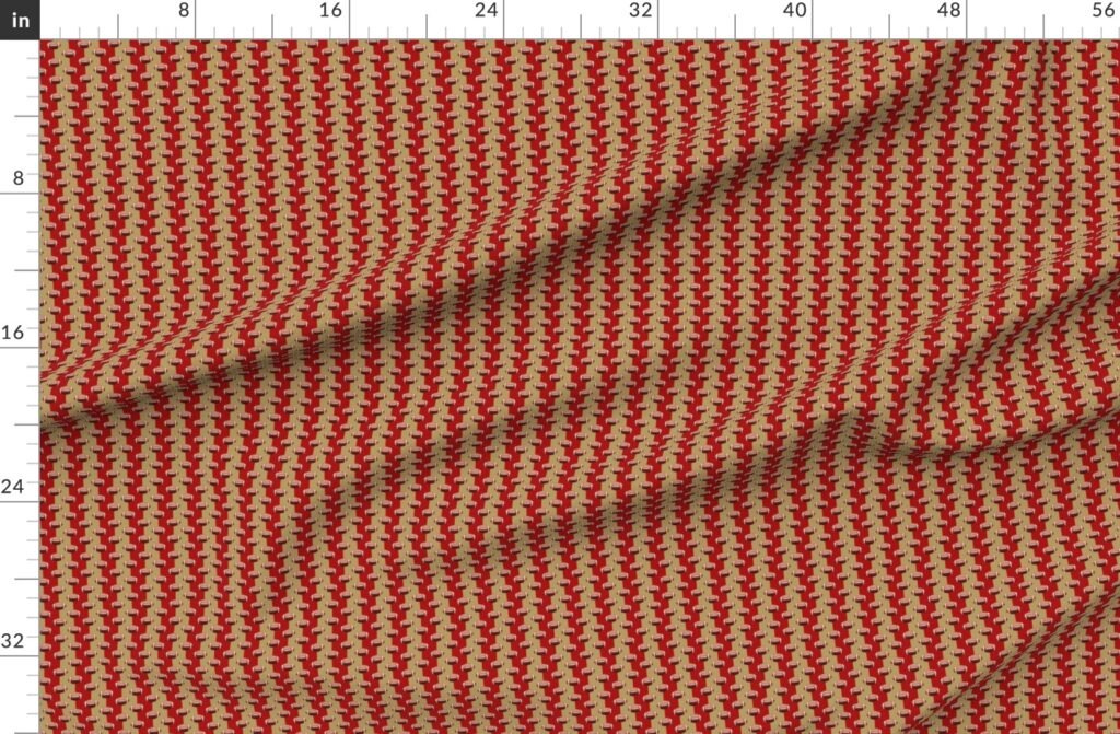 Mini Footballs San Francisco's Famed Team Colors Red and Gold Fabric design