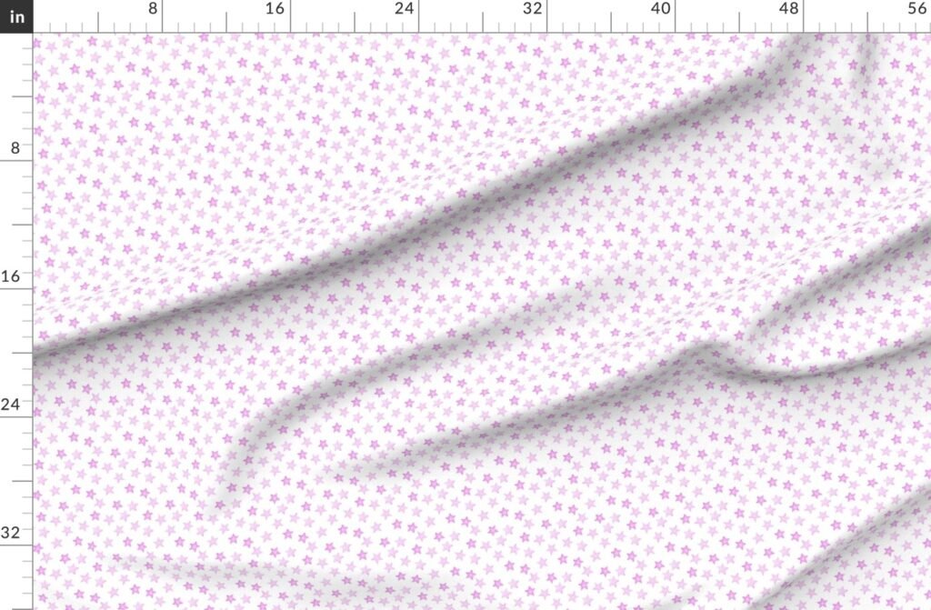 Small Faded Pink Christmas Stars on White Fabric design