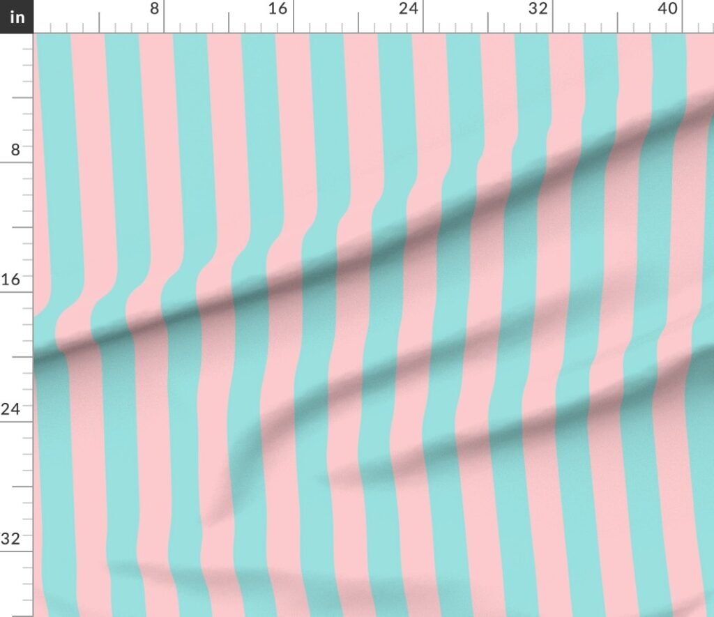 Pink and Aqua Summer Gazebo Cabana Tent 2 Inch Stripes Fabric design