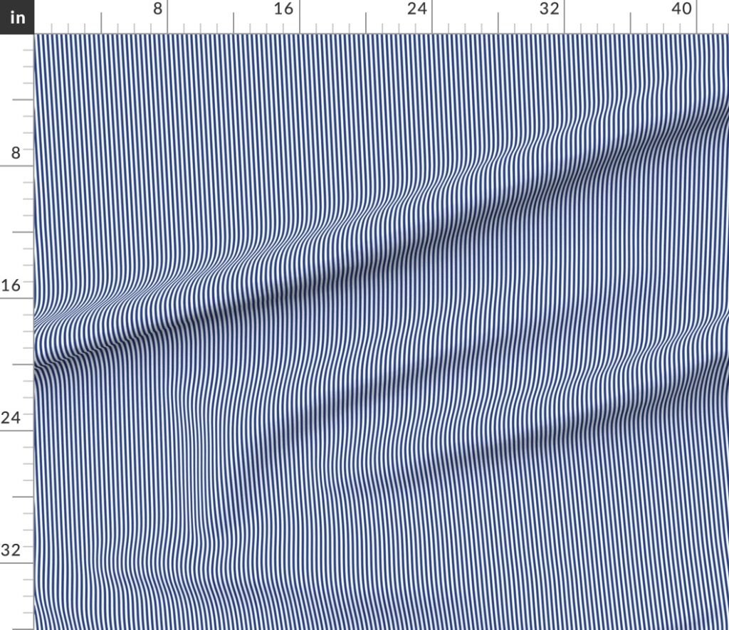 Naval Map Blue with White Pinstripes Dad Edit Fabric design