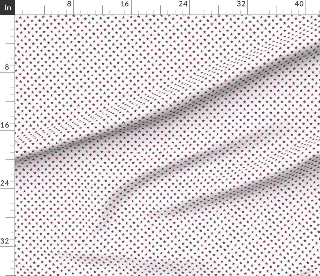 USA Flag Red and Flag Blue Stars on Flag White Fabric design