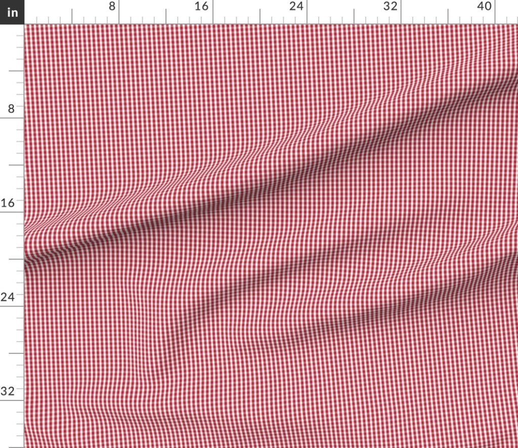 Small USA Flag Red and White Gingham Checks Fabric design