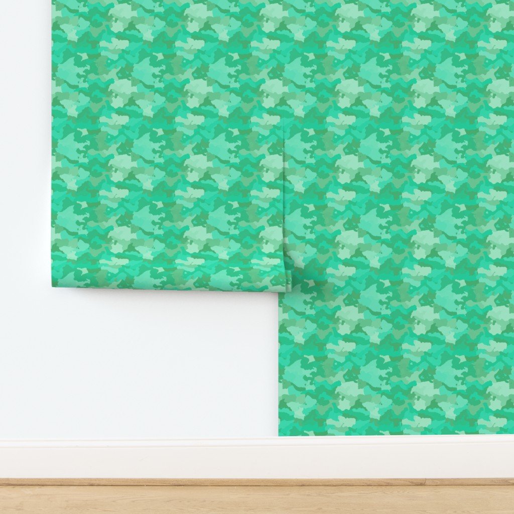 Sea Mint Camo Camouflage Pattern Wallpaper design
