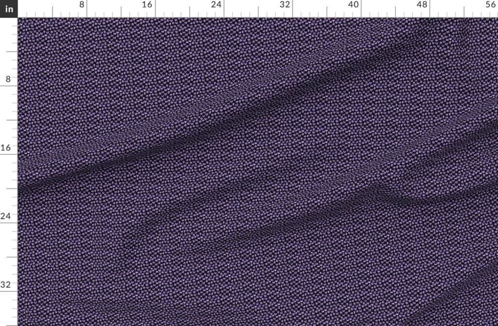 Micro Grinning Halloween Purple Faces on Black Fabric design