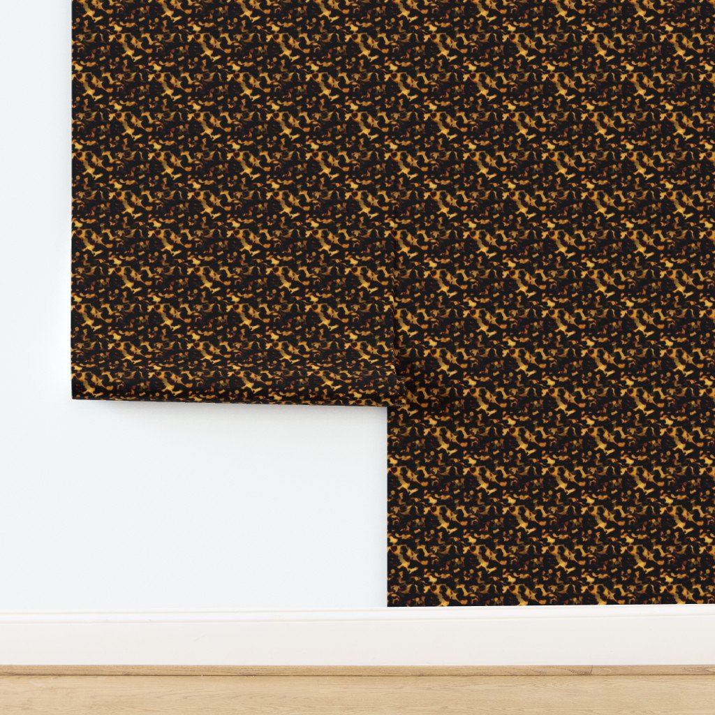 Smaller Gold and Brown Tortoiseshell Seamless Repeat Pattern Wallpaper design
