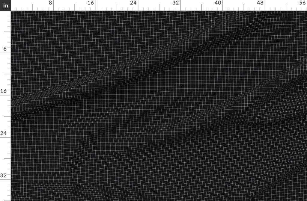 1/2 inch White Grid Lines on Black Fabric design