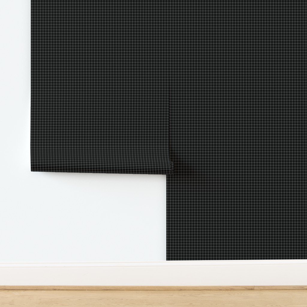 1/2 inch White Grid Lines on Black Wallpaper design