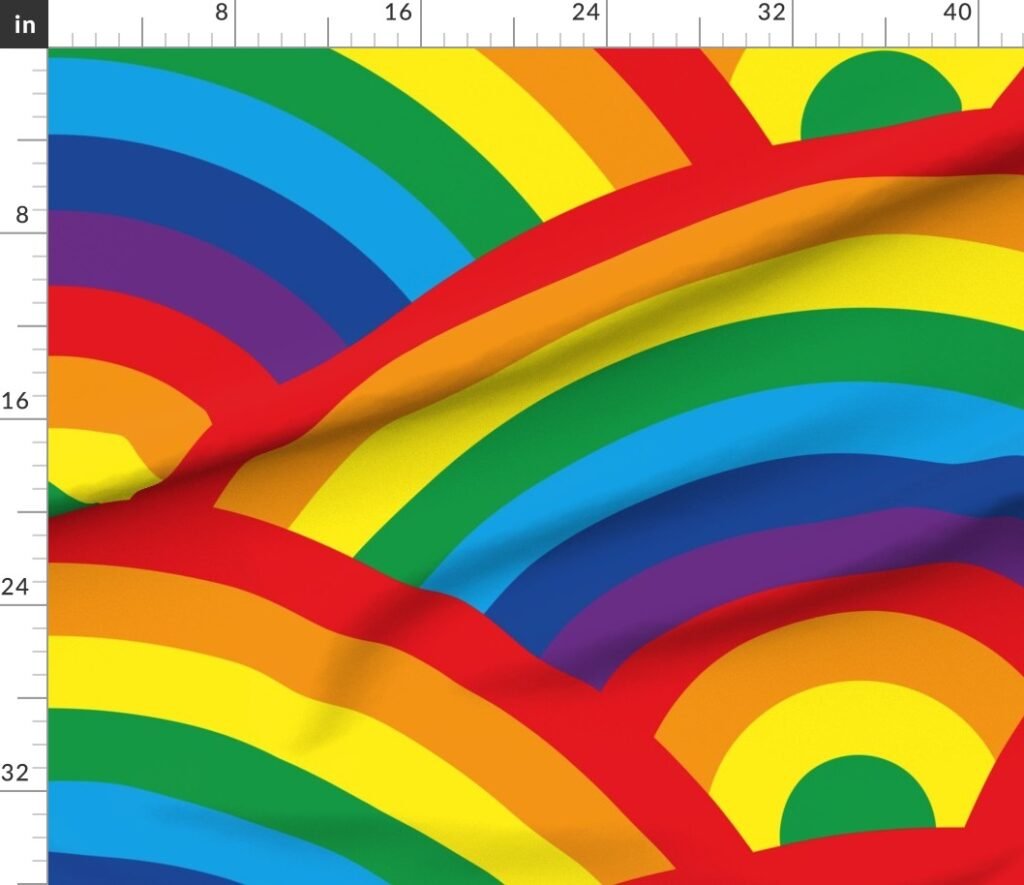 Childrens Colorful Bedroom Decor Endless Rainbows Fabric design