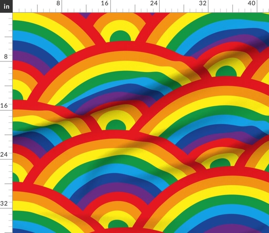 Kids Room Decor Bright Color Endless Rainbows Fabric design