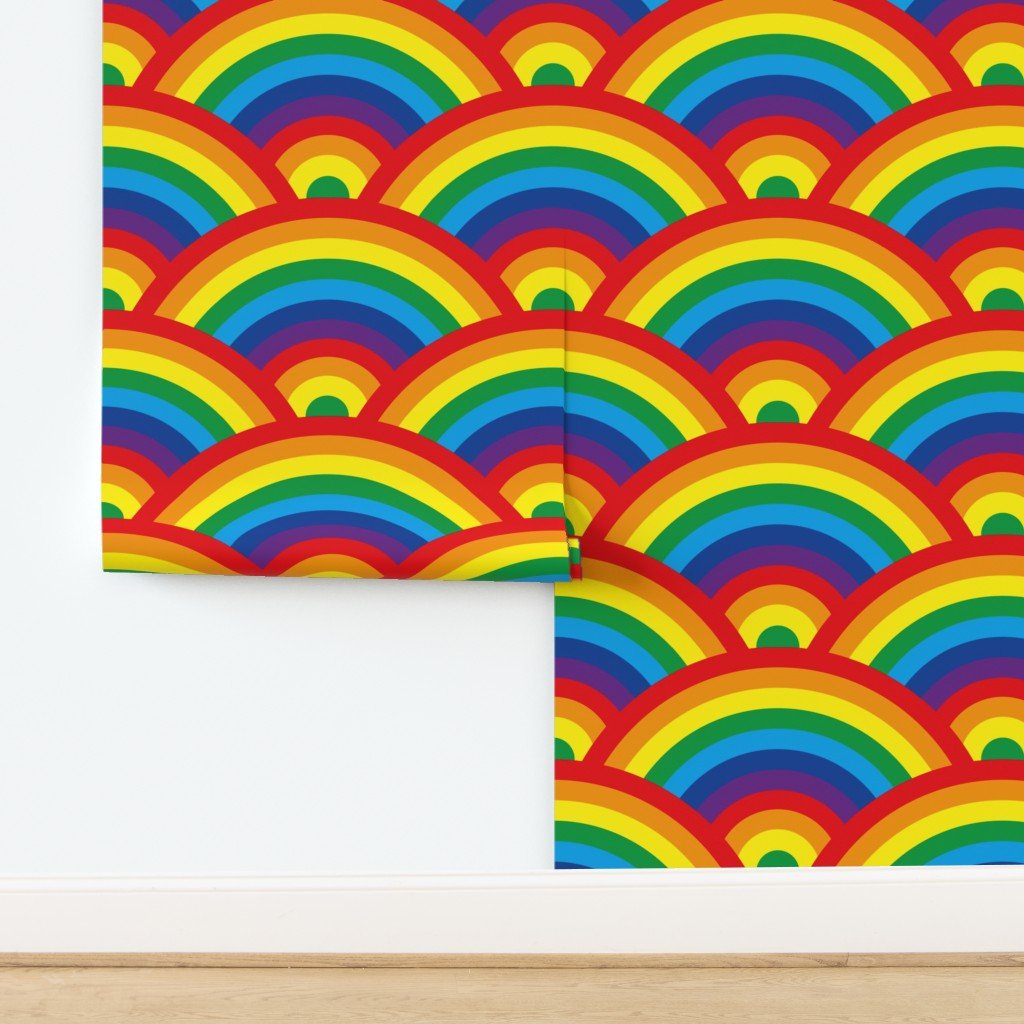 Kids Room Decor Bright Color Endless Rainbows Wallpaper design