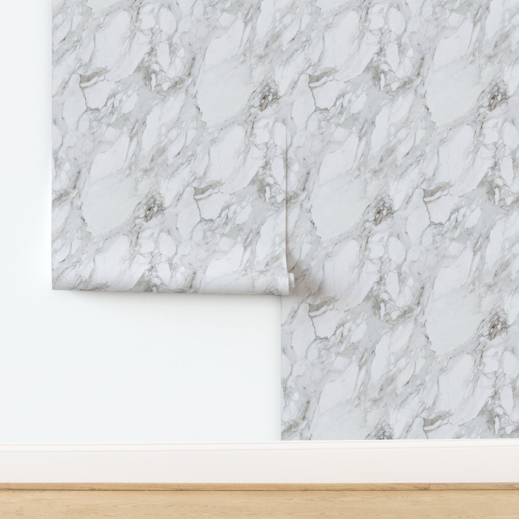 White Natural Marble - Natural Grey Veined Stone Wallpaper design