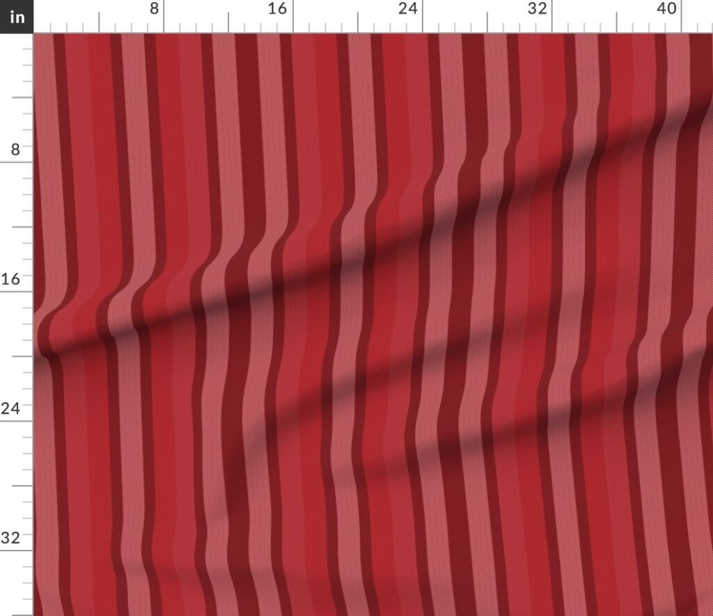Large Poppy Red Shades Modern Interior Design Stripe Fabric design