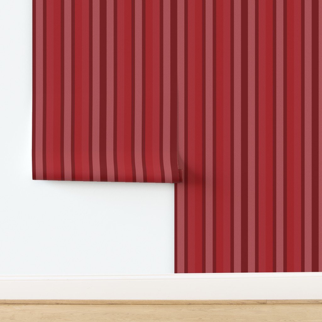 Large Poppy Red Shades Modern Interior Design Stripe Wallpaper design