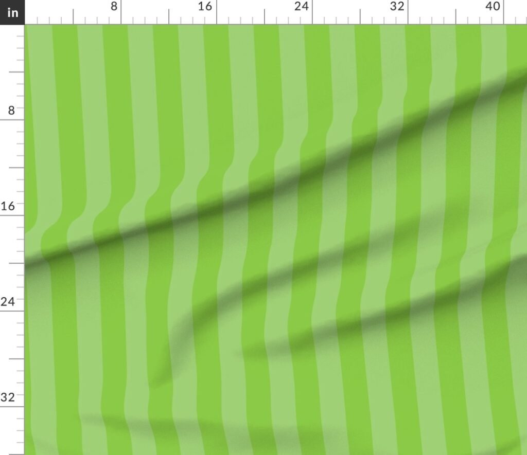Lime and Faded Lime 2 Inch Vertical Cabana Stripes Fabric design