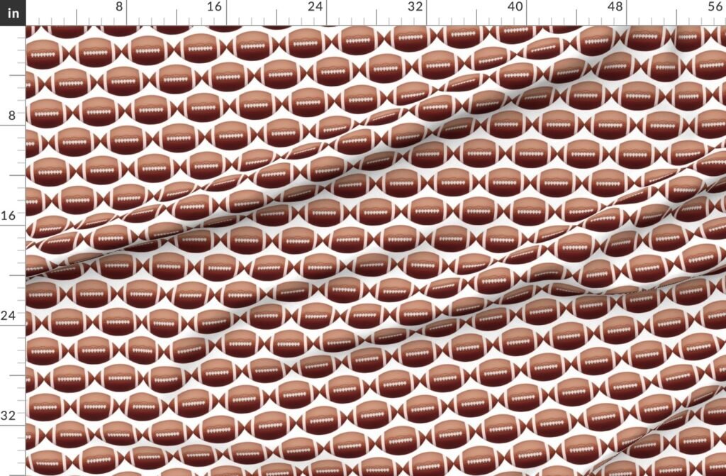 4 inch Gridiron American Pigskin Football with Lacing and Stitching Fabric design