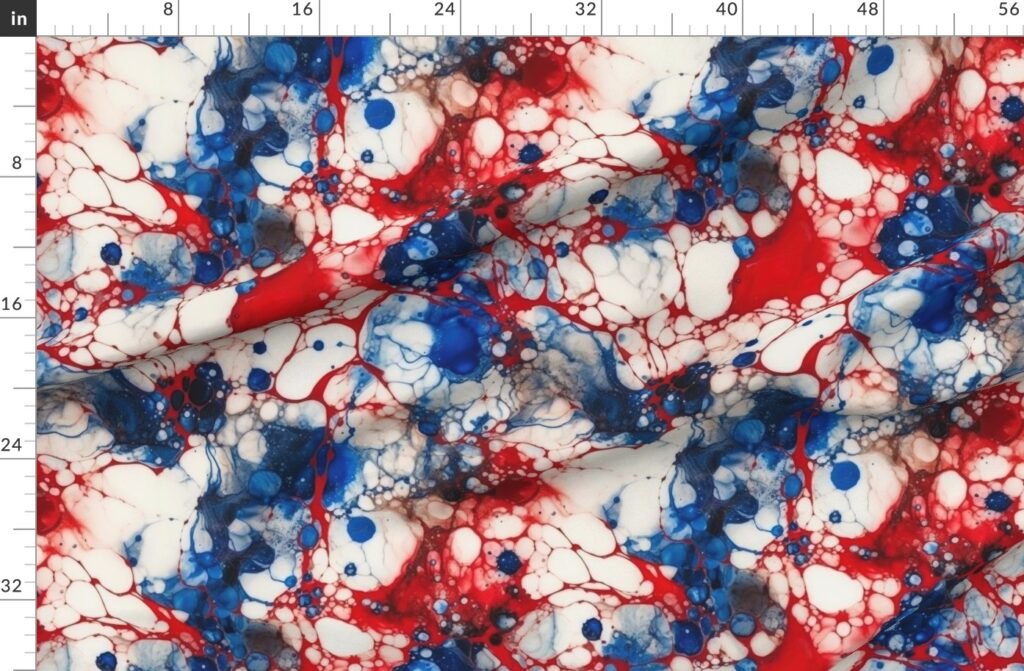 Red White and Blue Alcohol Ink USA Patriotic Flag Colors Alcohol Ink Fabric design