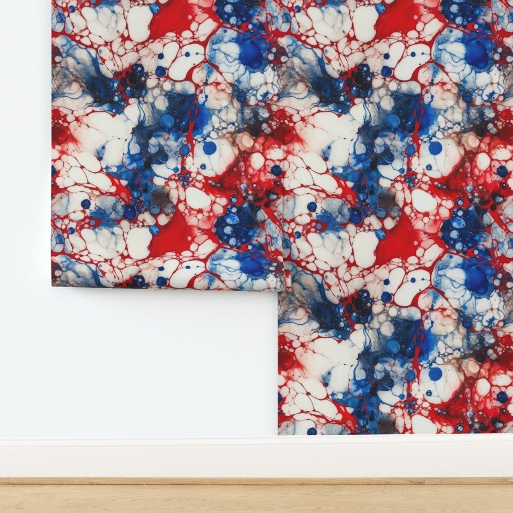 Red White and Blue Alcohol Ink USA Patriotic Flag Colors Alcohol Ink Wallpaper design
