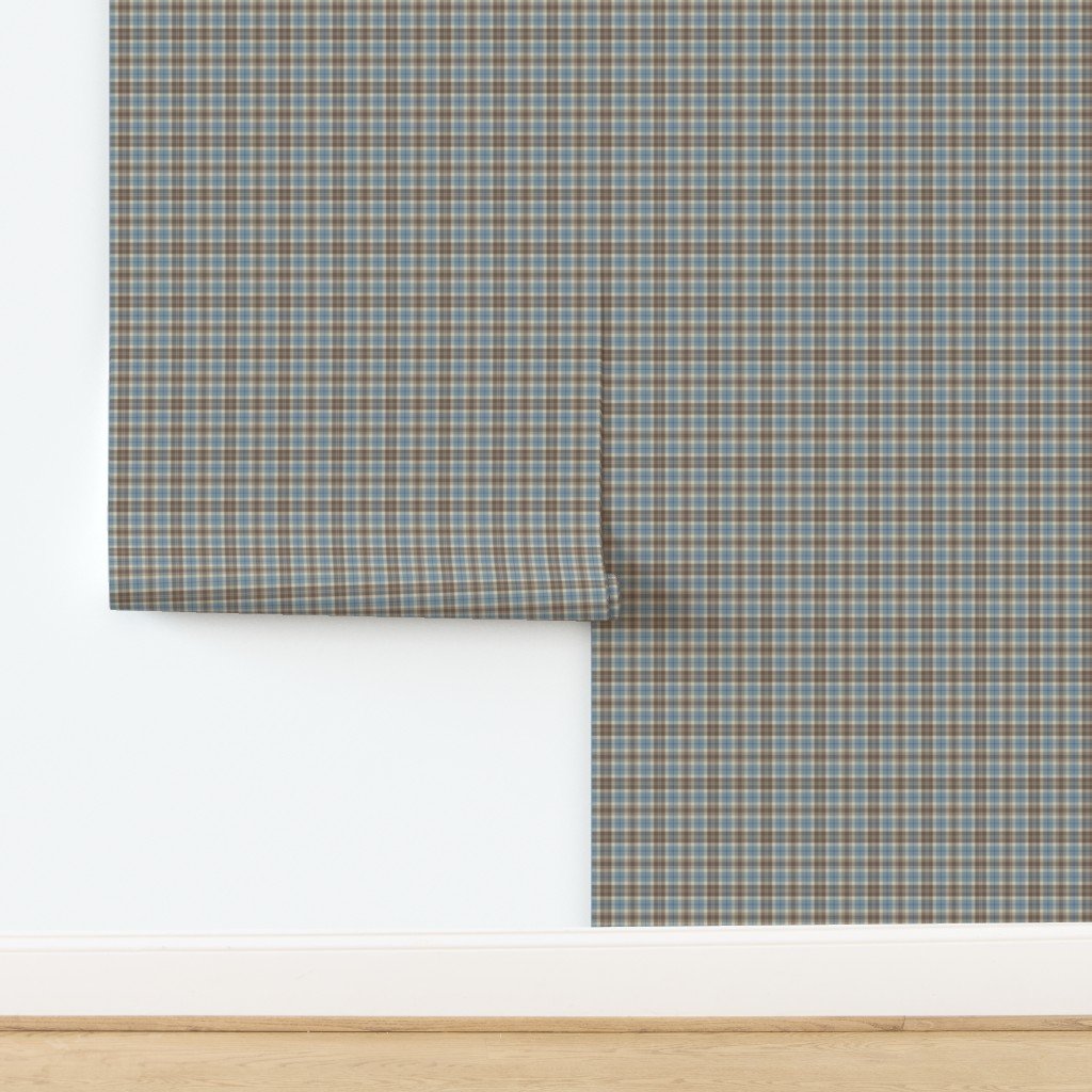 Cream with Beige and Blue French Provincial Tartan Wallpaper design
