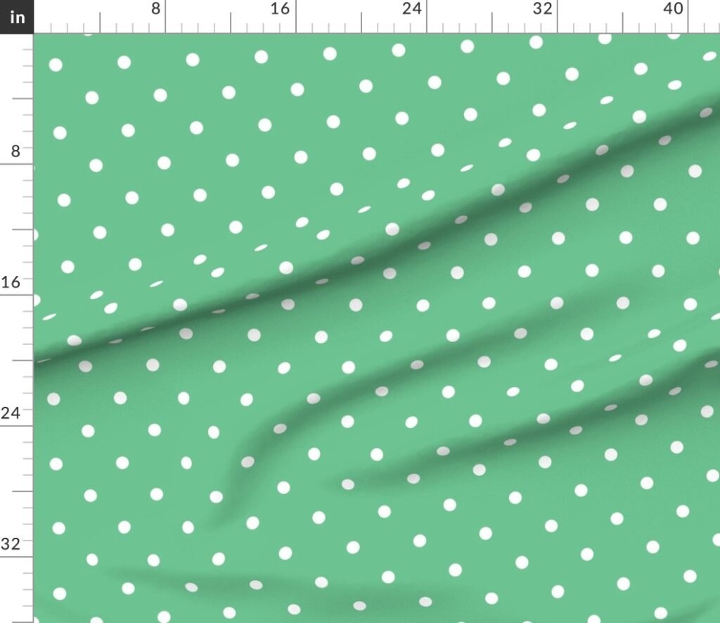 Green Polka Dot Vintage Christmas Gingham Spots Fabric design