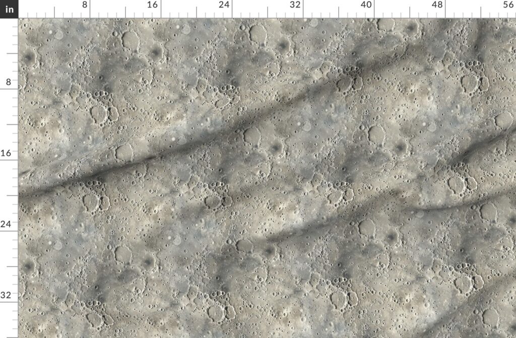 Natural Grey Pocked Surface of the Moon Fabric design
