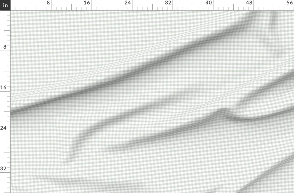 Pale Sage Gingham Check Plaid Pattern Fabric design