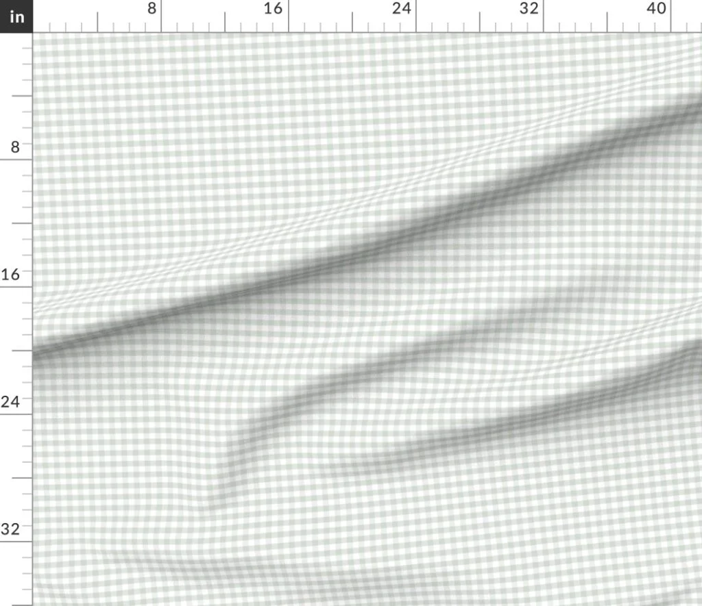 Pale Sage Gingham Check Plaid Pattern Fabric design