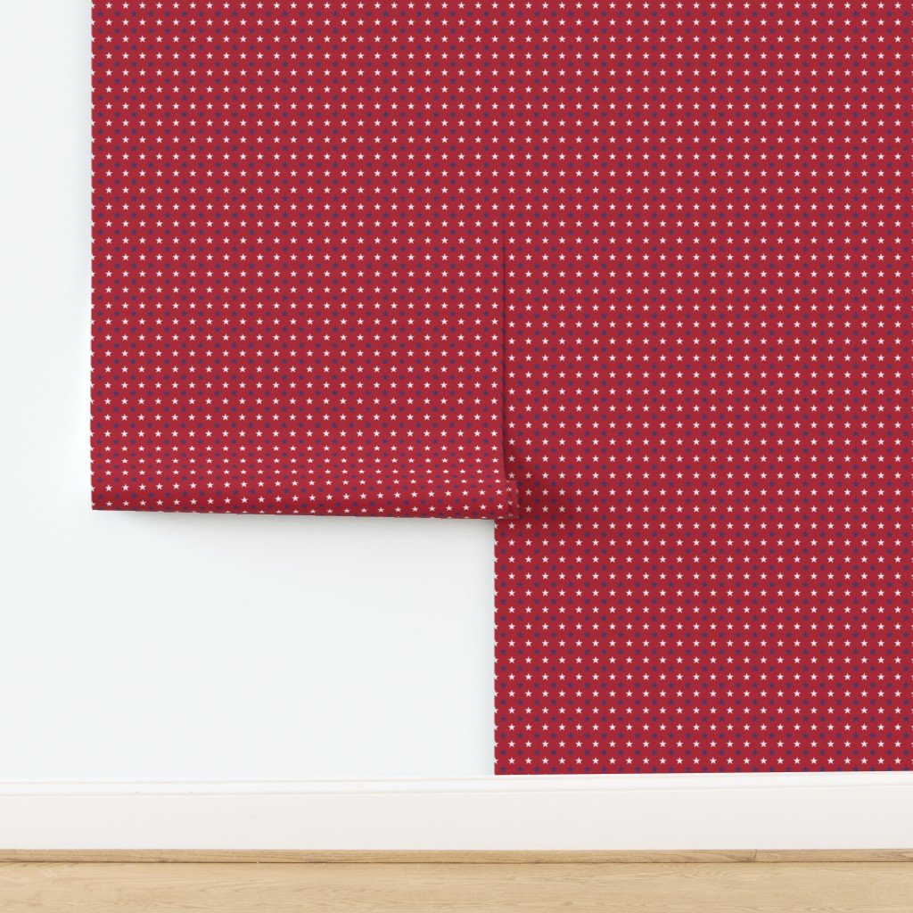 Flag Blue and White Stars on Red Wallpaper design