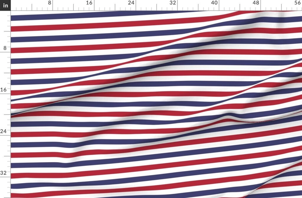 USA American Flag Red White and Blue Alternating Stripes Fabric design