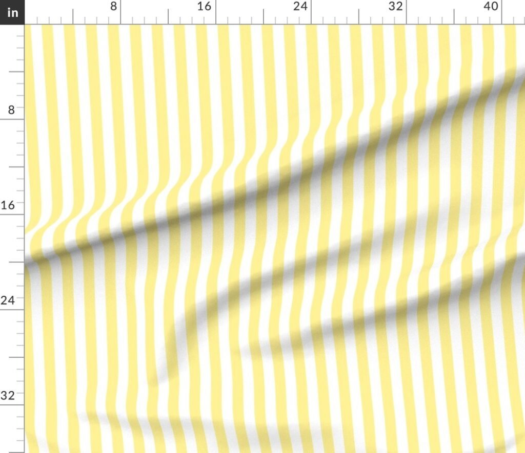 Buttermilk Yellow and White Wide Stripes Fabric design